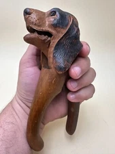 19th Century BARBIZON Carved Walnut Wood Dog Head Nutcracker