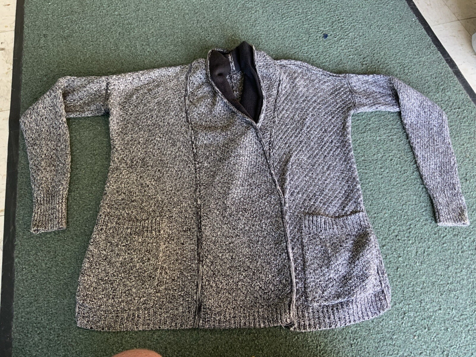 LULULEMON POST PRACTICE Black Ghost Knit Snap But… - image 2