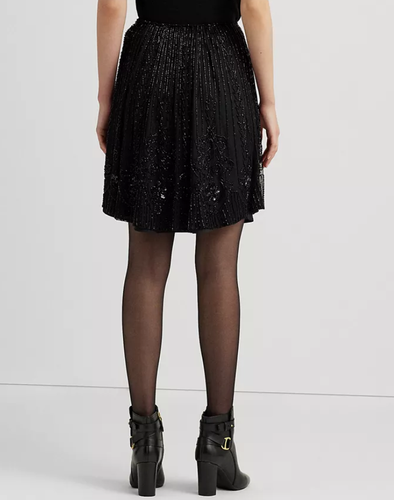 LAUREN RALPH LAUREN Beaded Mesh A-Line Skirt 17D 303 - Picture 2 of 8