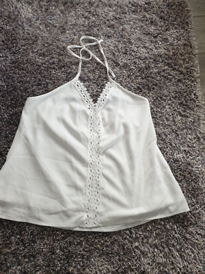 Neckholder Bluse, Shirt weiß , Gr.  XL  Rückenfrei, Chic Me