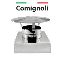Fumaiolo/Cappello/Comignolo/Terminale Antipioggia BASE QUADRATA mod. Cinese. CE