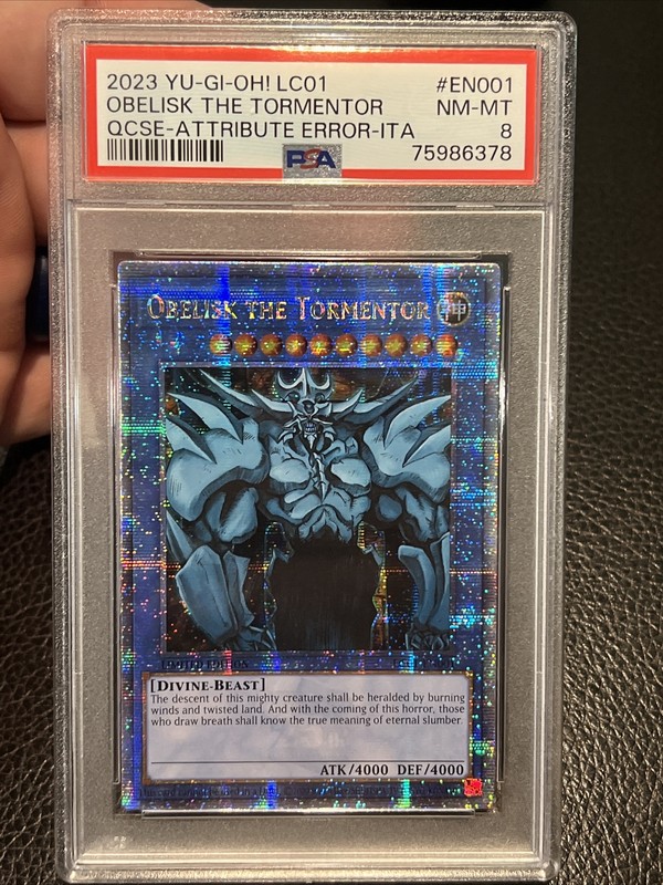 Yu-Gi-Oh! Obelisk The Tormentor LC01-EN001 Quarter Century 25th PSA 8 Misprint