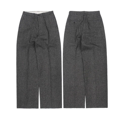 Retro Business Pants Men's Baggy Cotton Trousers Casual High Waist Loose Fit - Bild 1 von 10