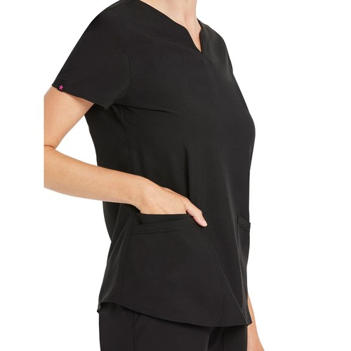 Scrubstar Womens Fashion Stretch V-Neck Scrub Top Black Size M - 第 5/6 張圖片