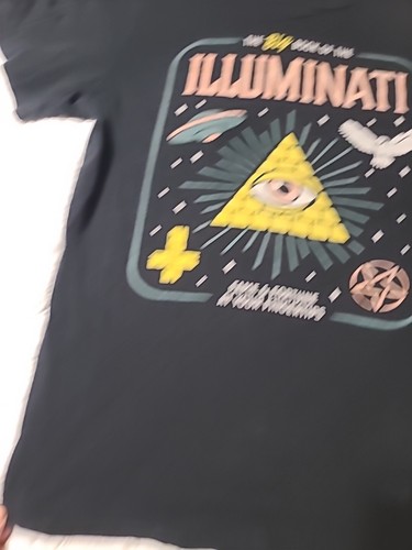 Vtg All Seeing Eye Illuminati Bella-canvas Graphic Shirt SizeL Black Made USA - Picture 6 of 14