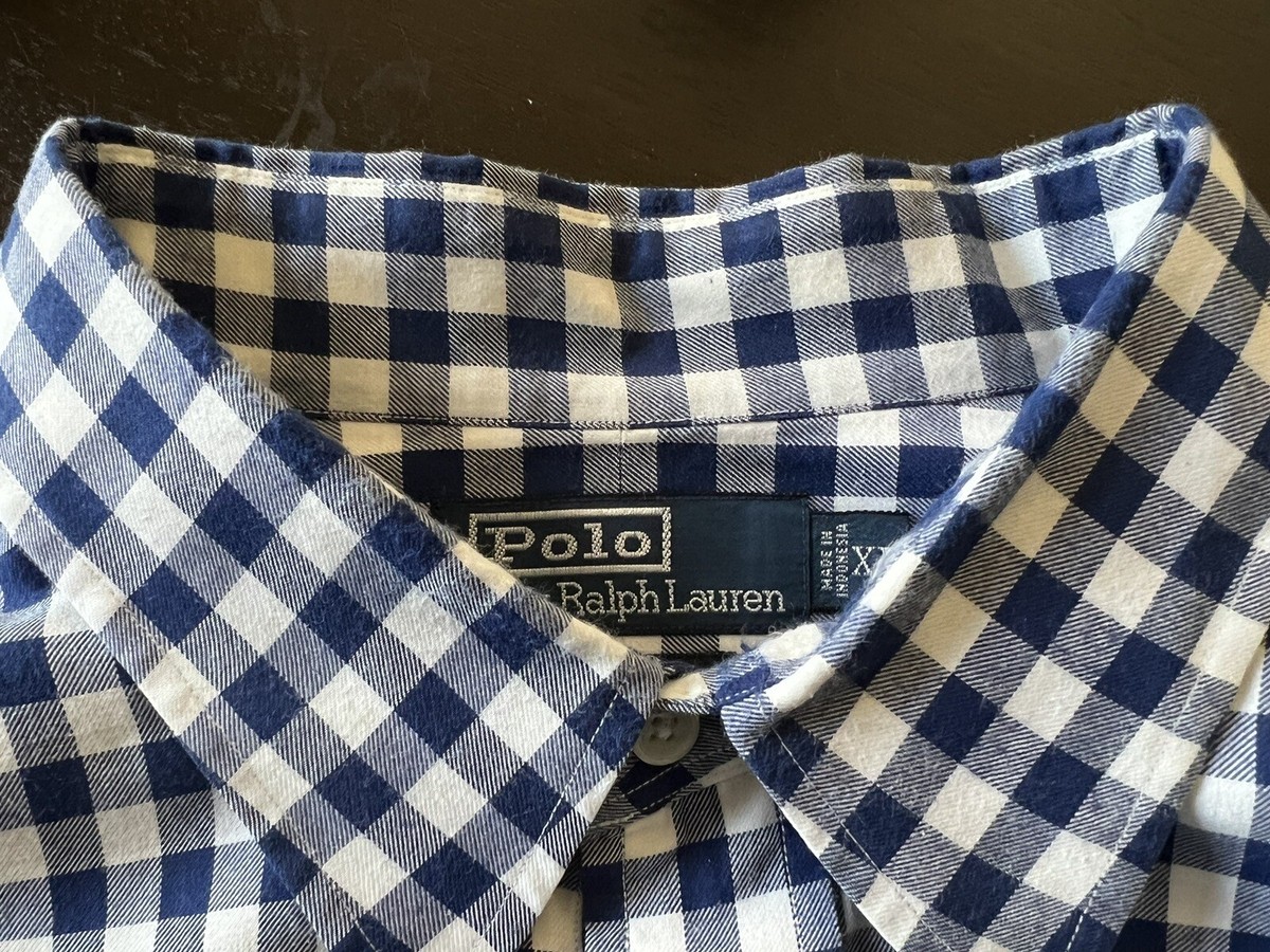 Polo Ralph Lauren Lowell Sport Shirt Mens XL Blue White Checkered