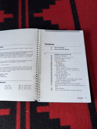 HP 18C Owners Handbook User Manual Hewlett Packard Calculator Spiral Business - Picture 6 of 13