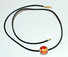 <!--F#f_0-->9Kt Gold Murano Glass Italy Slider Bead Charm Pendant On 9Kt Mtd Neoprene Chain<!--F/-->