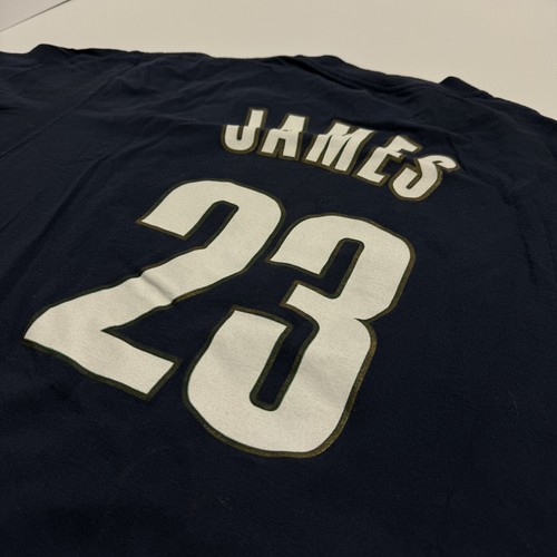 Cleveland Cavaliers NBA LeBron James #23 Navy Blue Casual T-Shirt VTG Basketball - 第 5/5 張圖片