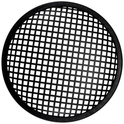 12'' Metal Waffle Speaker Grill, Black Steel, Rubber Edge, SWG-12