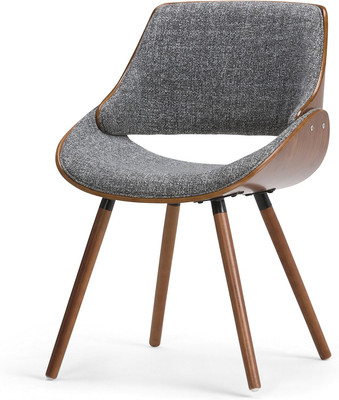 Malden 18 Inch Mid Century Modern Bentwood Dining Chair with Wood Back in Grey W