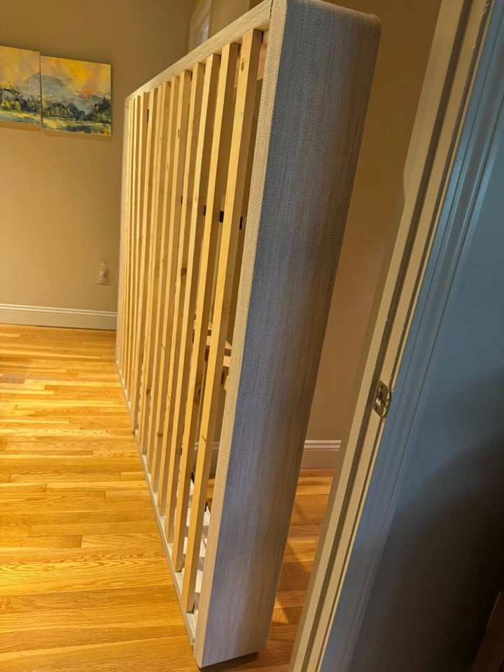 Cabecero de hierro esmaltado blanco tamaño queen con marco y tablas para bunkie Foto 2 de 2