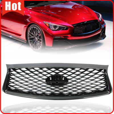 Front Bumper Gloss Black Upper Grille Grill For 2018-2023 INFINITI Q50 F23106H1A