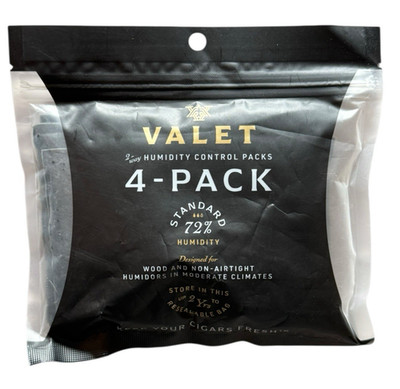 Valet 2-Way Humidity Packs for Wood Humidors, Standard 72% Control 4-Packs x 60g