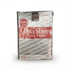 Queen Size Jet Brown Ultra Sheer Pantyhose Hips 40 -56 160-240 Lbs 1 Pair New