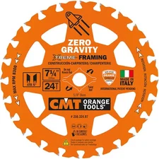 CMT Orange Tool 250.324.07 FRAMING ZERO GRAVITY 7-1/4”x0.070”/0.048”x5/8”