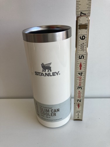 Stanley 10 Oz The Everyday Slim Can Cooler White Vacuum Insulated Performance - Picture 17 of 18