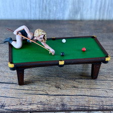 American Pool Tables Decor, Tabletop Miniature girl billiards player 54mm 60mm