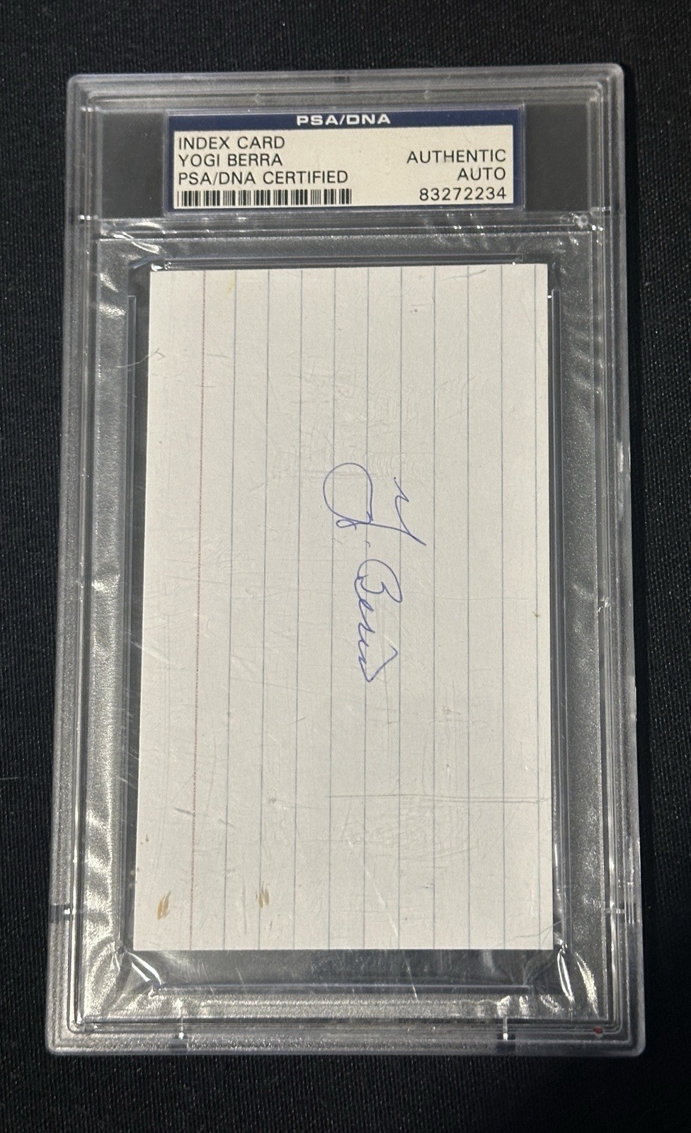 Yogi Berra Signed Original Index Card PSA/DNA Certified Autograph