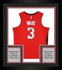 Framed Dwyane Wade Miami Heat Autographed Nike Red 2024-25 City Swingman Jersey