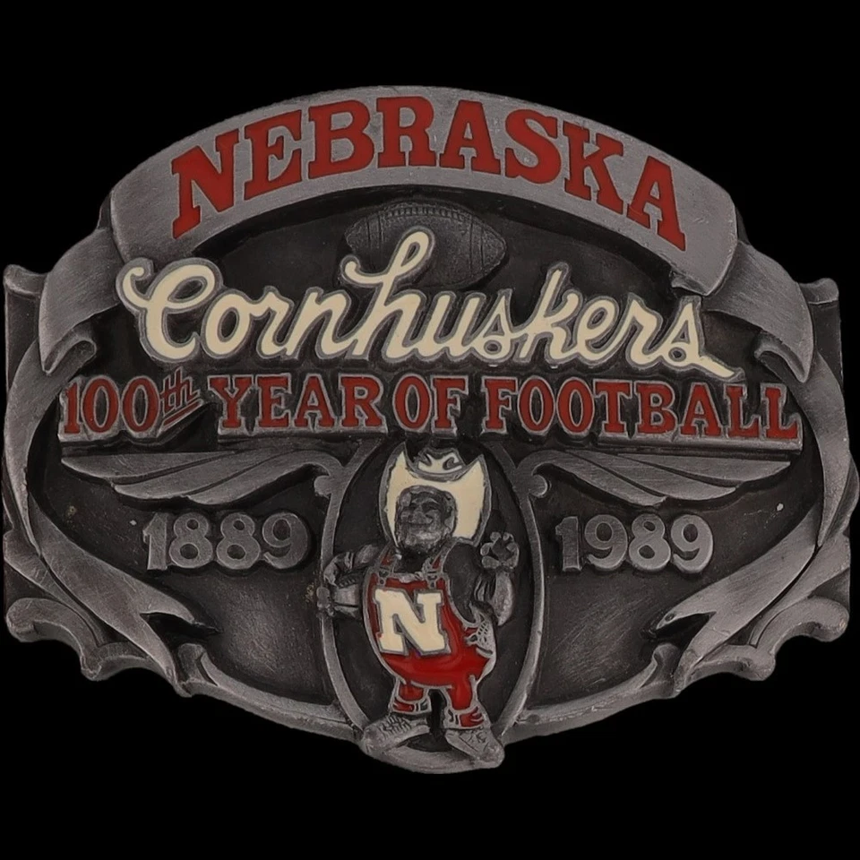 Nuevo Nebraska Cornhuskers Herbie Husker Fútbol Americano Años 90 Nuevo De Colección Hebilla de Cinturón Foto 3 de 4