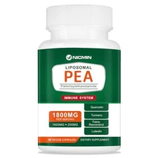 NICMIN 1600MG Palmitoylethanolamide 99% with Luteolin and Quercetin, High Pea 60