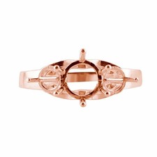 925 Sterling Silver 5mm Round Semi Mount Three-Stone Ring For Engagement Ring