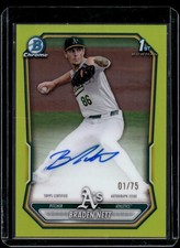 Braden Nett Bowman Chrome 2026 Yellow Refractor /75 Auto