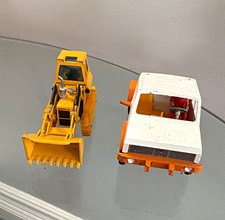 Pair Vintage Diecast Construction Vehicles Joal Caterpillar Track Loader Britain