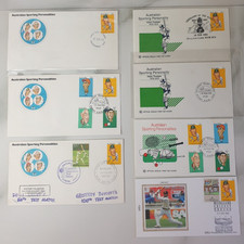 7 Australia FDC Cricket Victor Trumper Covers Wesley Benham Silk 1980-90 (Box 4)