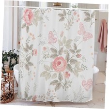 Rose Floral Shower Curtain Vintage Pink 72"W x 72"L Pack of 1 Multi Color
