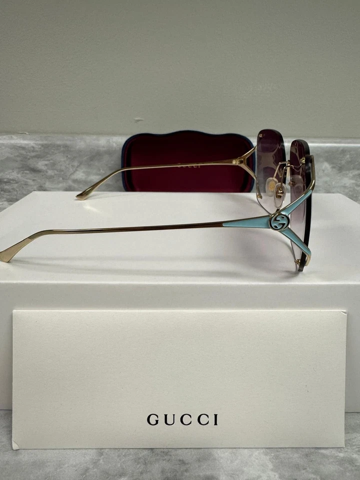 GUCCI | NUEVO | 0646S | 0646S - 003 | DORADO - AZUL BEBÉ | VIOLETA DEGRADADO Foto 4 de 4