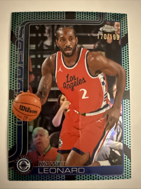 2025-26 Topps Chrome - Kawhi Leonard #44 Aqua Basketball Refractor /199
