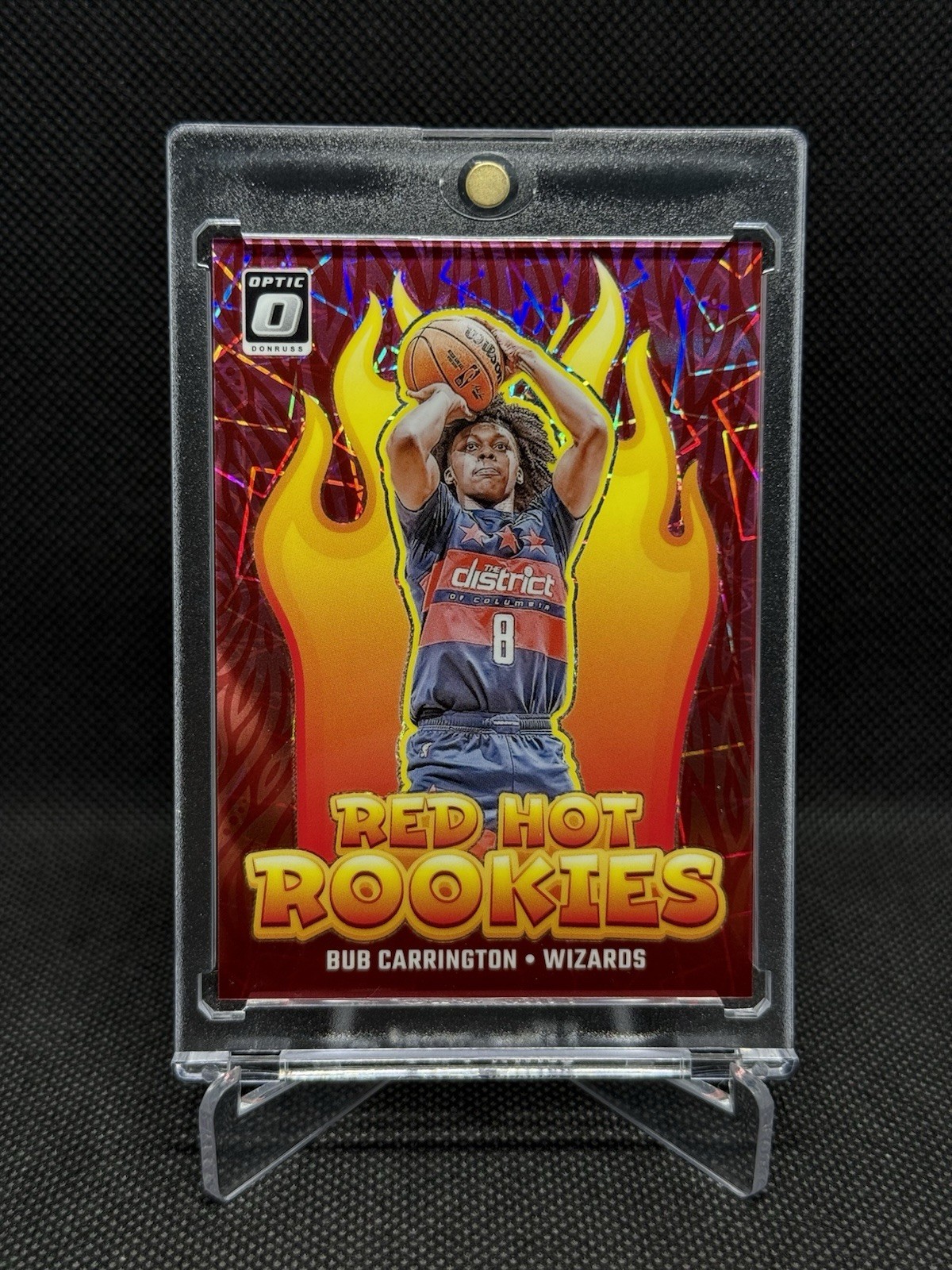 Bub Carrington 2024-25 Panini Optic Red Hot Rookies Pink Velocity #11 69/79 RC