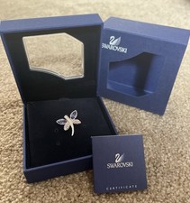 Swarovski Dragonfly Amethyst Iris/Clear Crystal Tie Tac Lapel Pin Brooch NEW Box