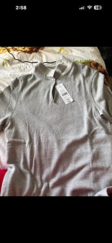 F&F Men’s Grey Zip-Neck Collared Polo Shirt, Short Sleeve, Regular Fit M