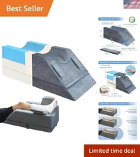 Adjustable 4-Height Memory Foam Leg Elevation Pillow for Post-Surgery Relief