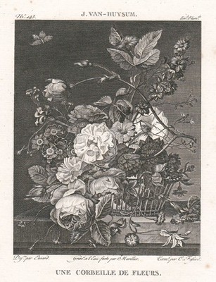 ''A Flower Basket'' Engraved by Marillier after van Huysum near Filhol/Lavallèe 1804-14