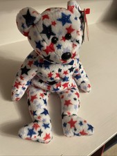 Ty Beanie Baby RED, WHITE & BLUE the Bear (8.5 Inch) NEW MWMTs Plush Stuffed Toy