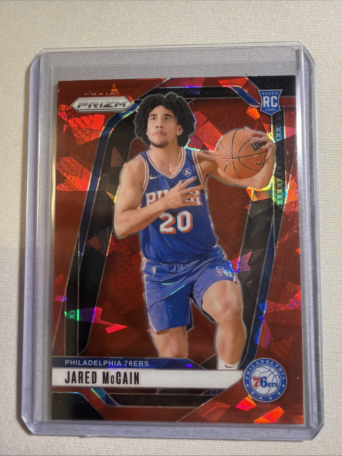 2024-25 Panini Prizm - Jared McCain #222 Red Ice Prizm (RC)