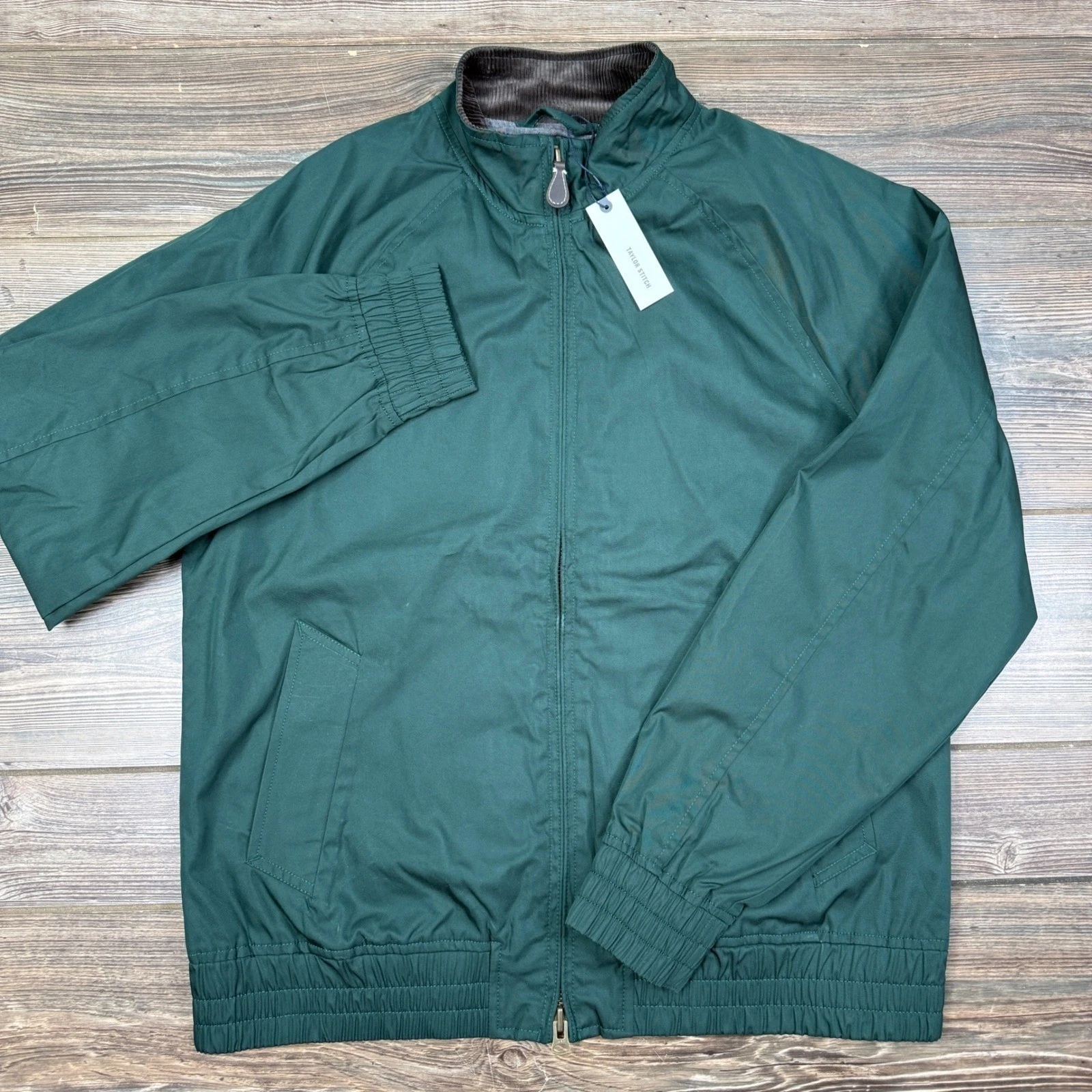 Taylor Stitch Mens Size 42 LARGE Dean Jacket Dark Spruce Twill Harrington NWT image 2