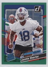 2023 Panini Donruss Rated Rookie Press Proof Green Justin Shorter #310 2xd