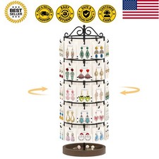 Earring Holder Organizer Rotating Display Tree Stand, Black