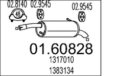 MTS 01.60828 Rear Muffler for Ford