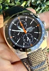 Vintage Seiko Sportura 7T62 Chronograph Quartz 41mm Alarm Watch Ref. SNA481