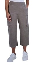 NWT Sage Collective Women's S Gray Cropped Wide-Leg Cargo Pants Textured J2076