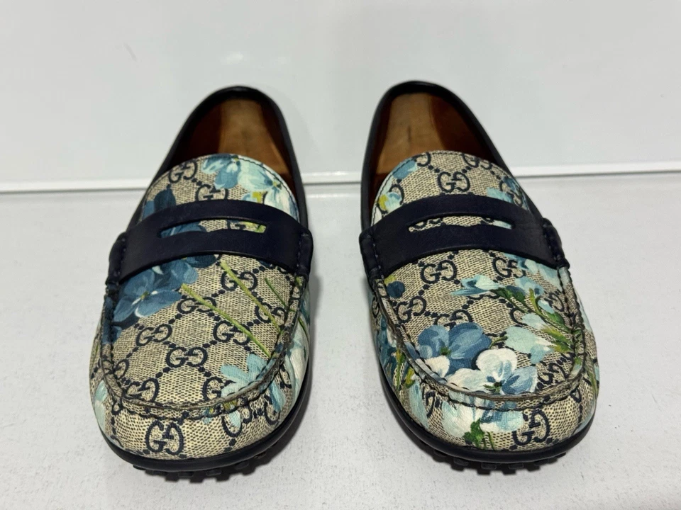 Gucci Moucassins shoes driving loafers GG Monogram Canvas Floral Bloom 7,5 US - Image 3 of 4