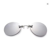 1PCS Rimless Clip On Nose Sunglasses Round Mini Vintage Unisex Eyewear