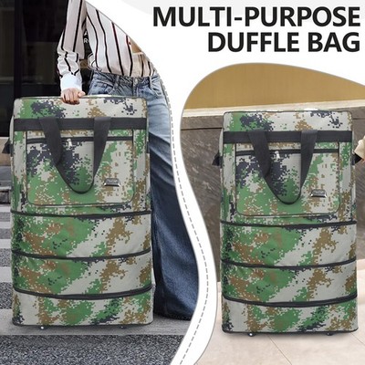 30'' Foldable Duffle Luggage Bag Expandable Men Travel Bag With 4 Rolling Wheels