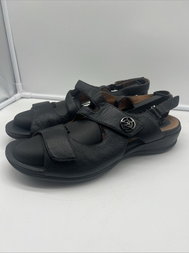 Clarks Artisan Tiffani Aldora Damen-Ledersandalen Größe 11 schwarz